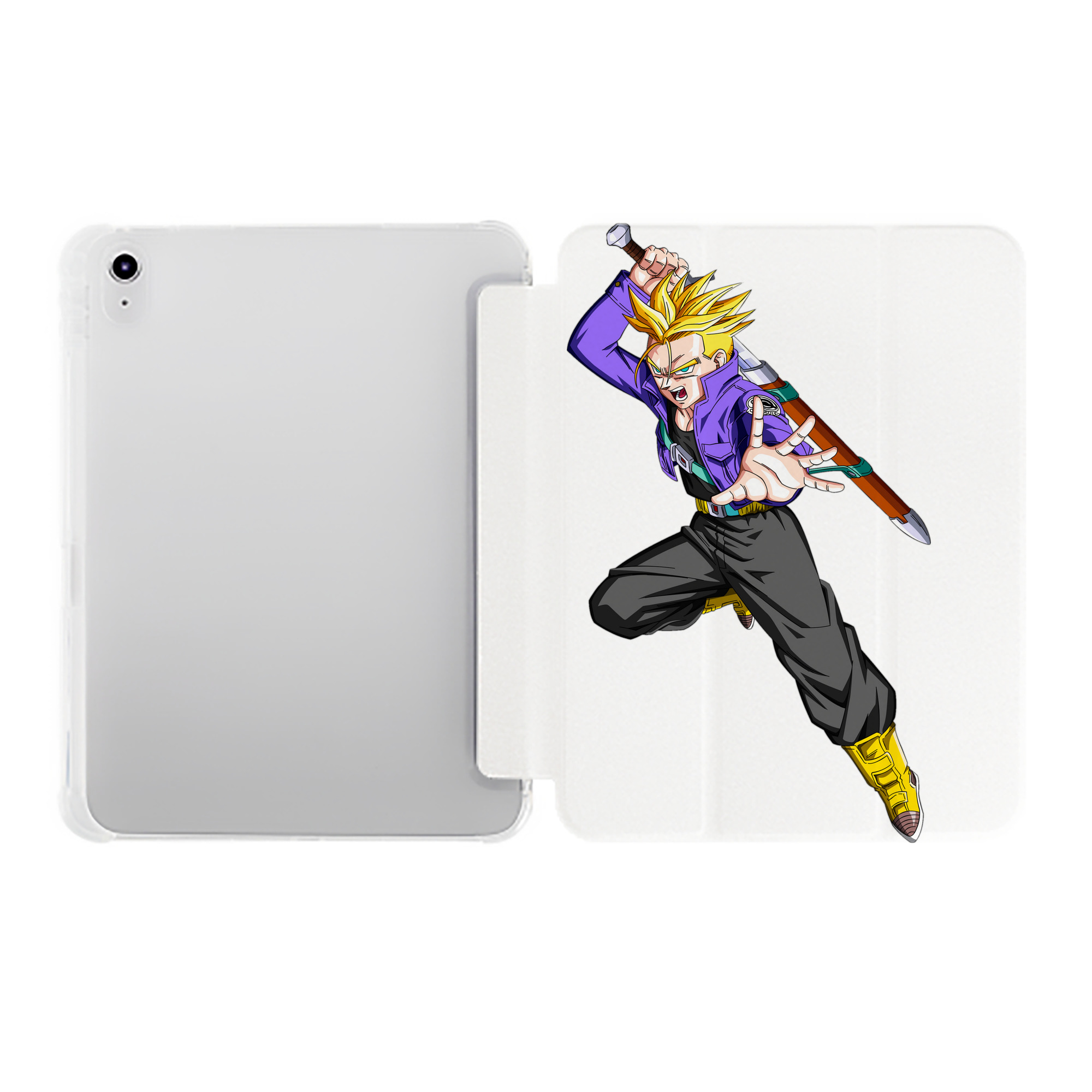 （画像用） ドラゴンボール トランクス（Torankusu）DRAGON BALL Trunks IPad ケース ペン収納付き 三つ折りスタンド PUレザー×シリコン 対応機種9.5/10.5/10.9インチ